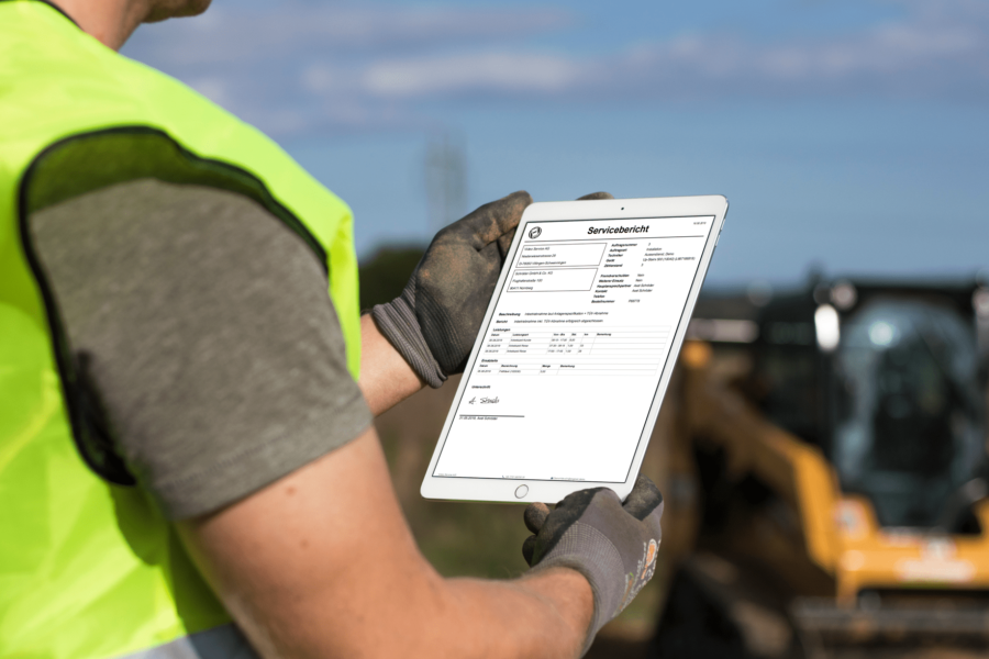 Field Service Management Software mit mobiler App für digitalen Servicebericht